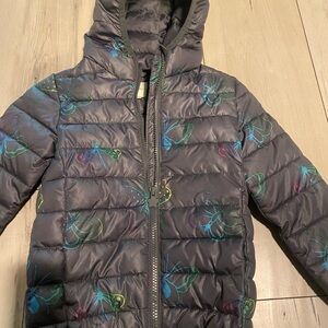 Kids Butterfly Print Puffer Jacket